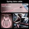 65W+PD27W 4 In 1 6A Charging Data Cable, Multifunctional Spring Retractable Fast Charging Cable for Samsung Huawei Xiaomi Iphone