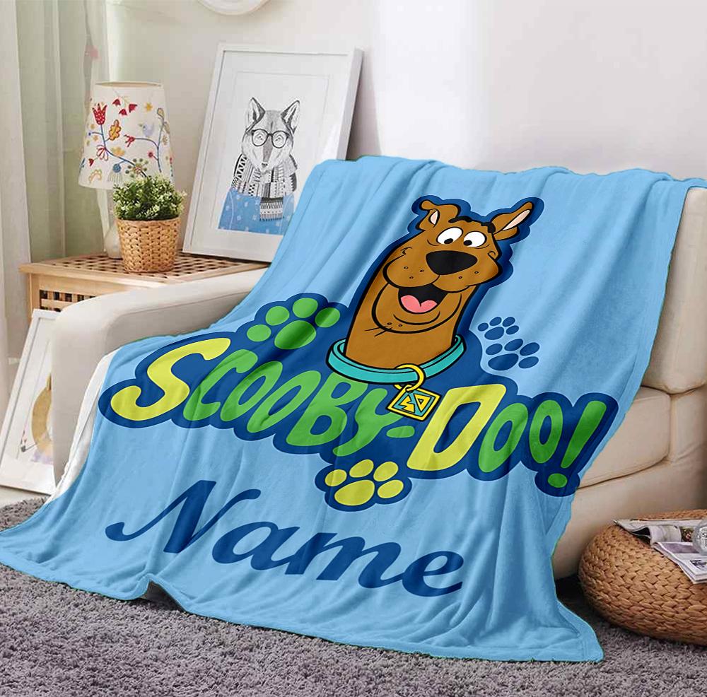 Custom Name Scooby Doo Adventure Flannel Blanket Throw Blanket Soft Warm Sofa Bed home Decor Unique Gift