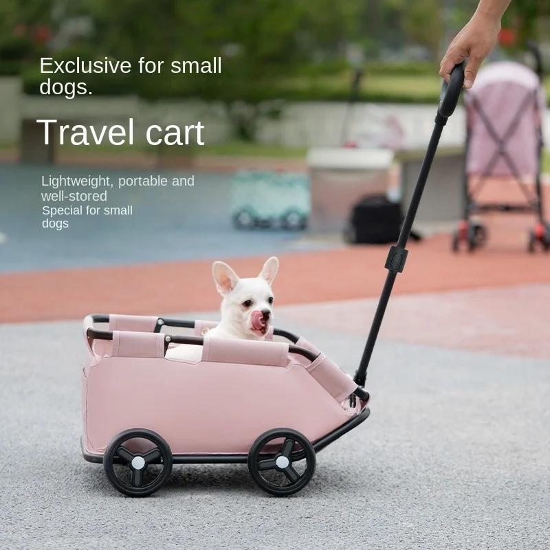 Xiaomi 4 Wheels Ultra Lightweight Folding Dog Cat Pet Stroller Portable Travel Shopping Walking Playing for Small Dogs Cats Teddy