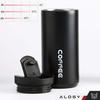 Termos Kubek Termiczny Butelka Bidon 400Ml Do Kawy Herbaty Yerba Mate Alogy Stalowy Czarny