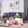 Bubu Dudu Christmas Flannel Blanket Winter  Soft Warm Throw Blanket for Kids Adult Home Decor Graphic Bedspread Sofa Bed Cover