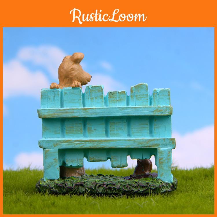 Small Dog Fence Sea Lion Resin Garden Ornament For Succulents And Scene Decor