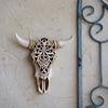 Retro Bull Skull Ornament Resin 3D Hollow Bull Skull Wall Sculpture Longhorn