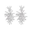 Cubic Zirconia Luxury Zircon Earrings Full Diamond Silver Drop Earrings Shiny Elegant Earrings Wedding Party Jewelry