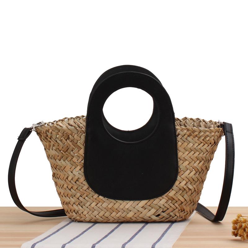 

Handmade Woven Women s Shoulder Bag Bohemian Tassel Crossbody Bags Knitted Summer Bucket Straw Beach Bag Female Handbags 30X19X12cm
