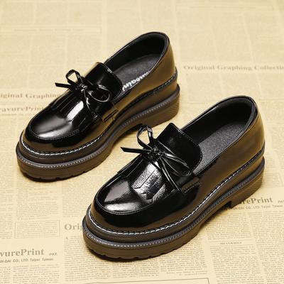 Thick Soled Shoes Single Shoes Leather Shoes