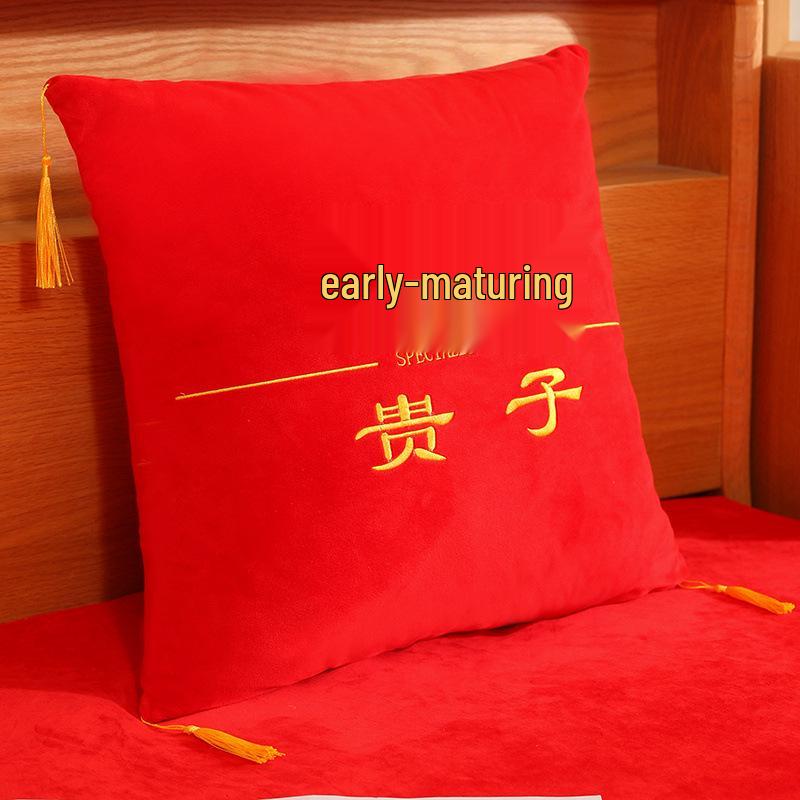 

Double Happiness Wedding Throw Pillow Doll - Interactive Decoration for Wedding Celebration. 43x43 cm