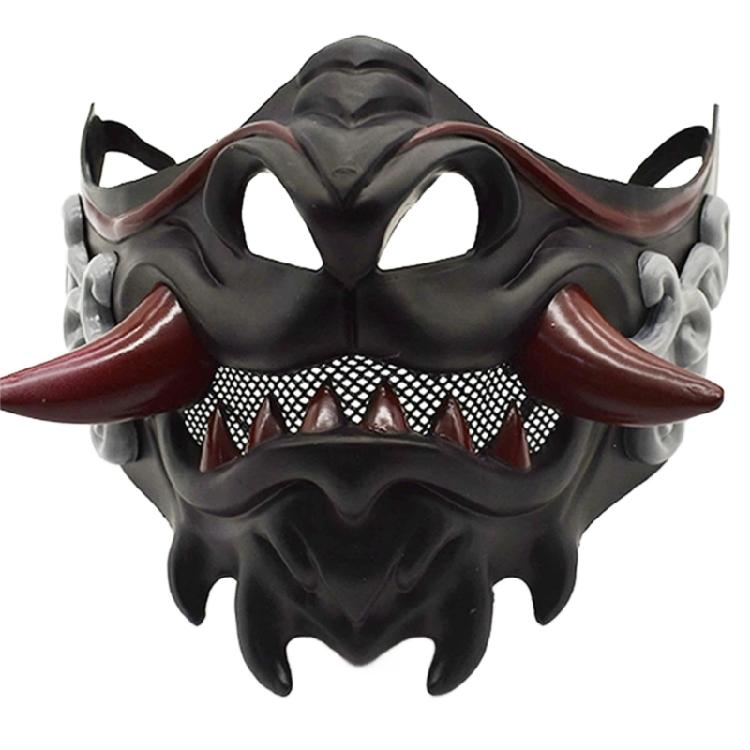 Devil Samurais Mask Half Face Mask Party Mask Halloween Cosplay Mask Masquerade Mask Japanese Mask for Carnivals