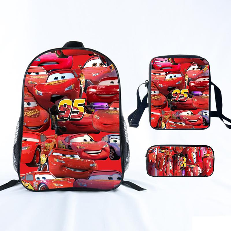 Lightning Mcqueen Grundschultasche Jungen Leichter Kinderrucksack Freizeitrucksack Umhängetasche Federmäppchen