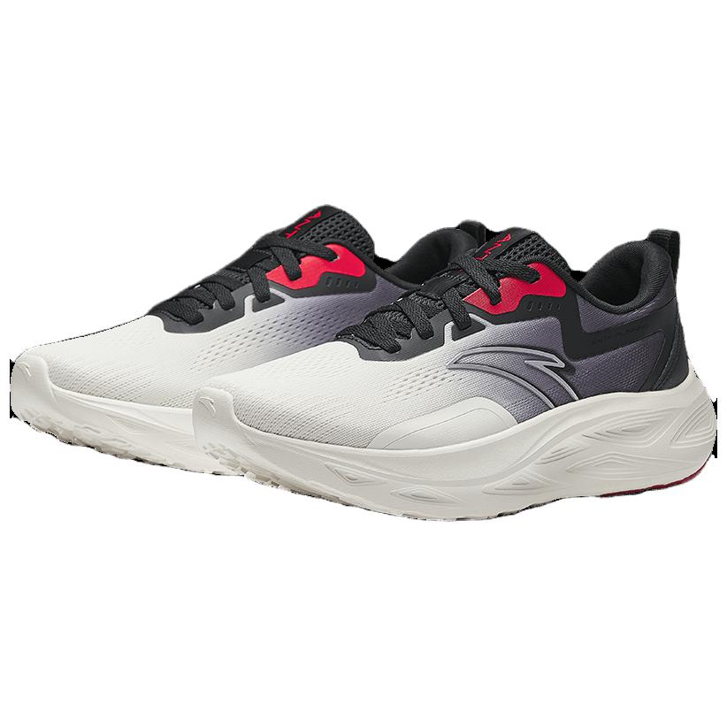 Anta Yichun Lightweight Thick Sole Mesh Shock Absorption Non-Slip Lightweight Rebound Low-Top Running Shoes Men sneaker White Black Red 912515513-1