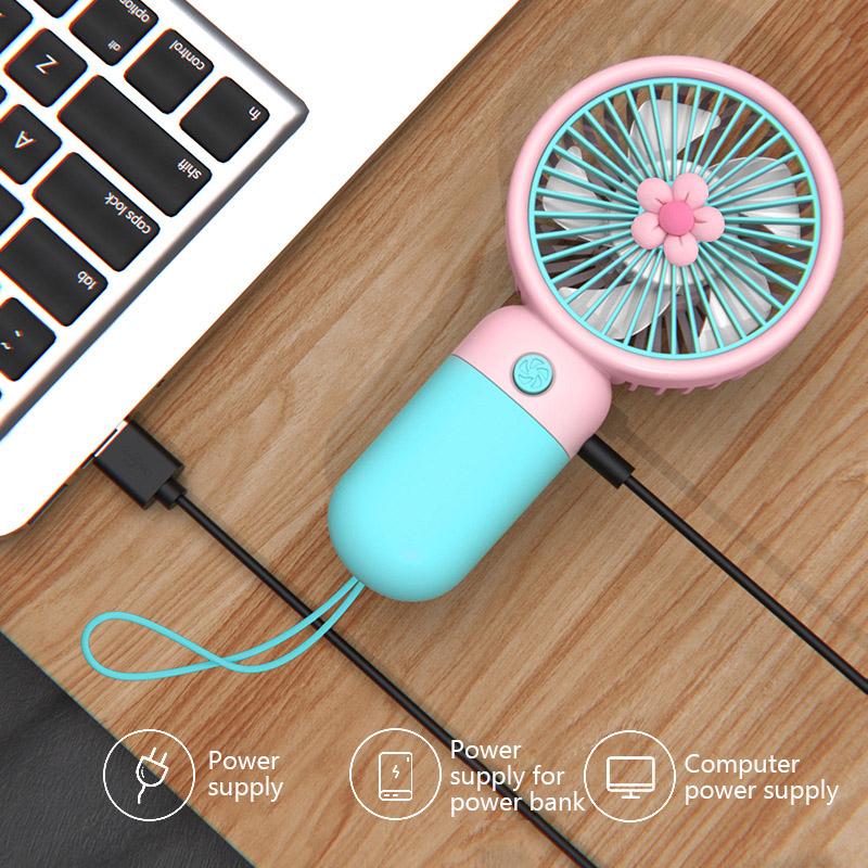 Mini Portable Fans Handheld USB Rechargeable Fan Air Cooler Outdoor Travel Hand Fans Ventilation Fan Portable Fan