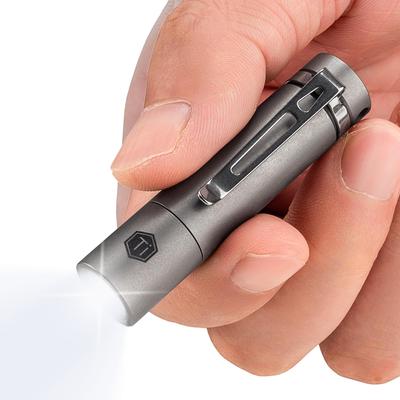 KeyUnity KF04 Titanium Pocket LED Made of Titanium Ultra Compatible with AAA AAA Alkaline IPX8 Corrosion Practical Lighting for 120 Brightness EDC