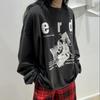 Unisex Vintage American Style Graphic Long Sleeve T-Shirt Loose Fit Streetwear Print Tee Fall