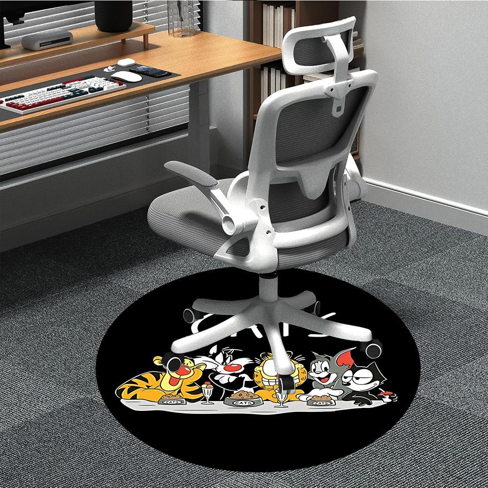 

1pc Cartoon Cats Friends Office Round Area Rug, Under Office Chairs Bedroom Living Room Home Decor, Available in Various Sizes 80cm by 80cm