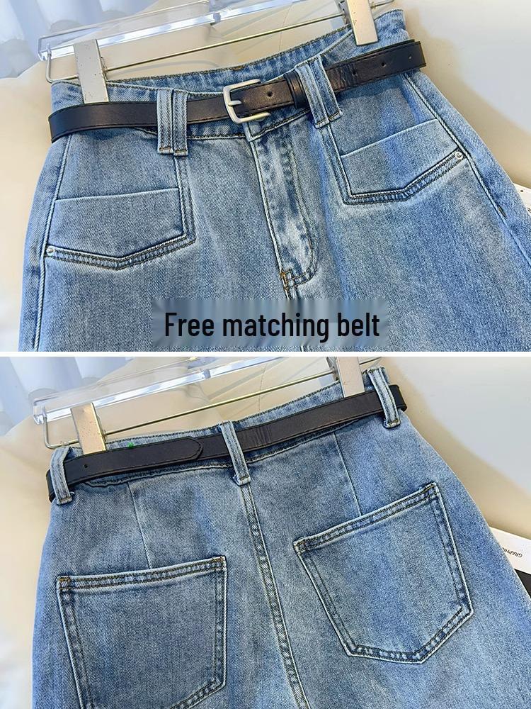 Women's Light A-Line Straight-Leg Wide Jeans for Spring & Autumn 2025