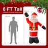 8FT Tall Christmas Inflatables Santa Claus Waterproof 9 LED Light Up Giant Inflatable Santa with