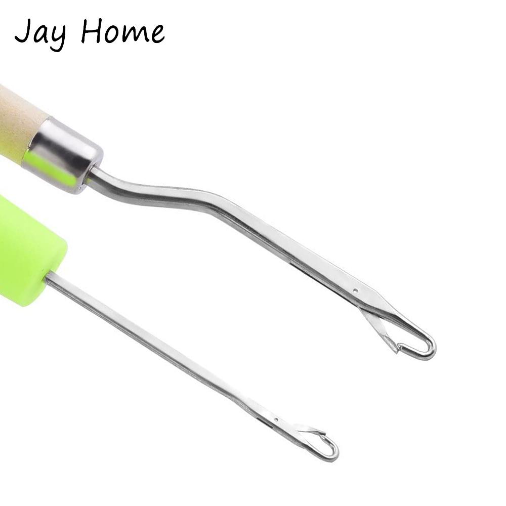 5pcs Different Size Latch Hook Kits Crochet Needle Hook Latch Hook Tool with Handle for Braid Hair Carpet Scarf Crafts