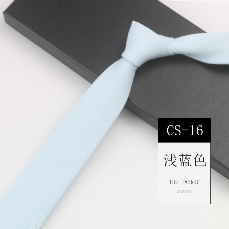 Men'S Tie Narrow 6Cm Hand-Made Cotton Casual Professional Shirt Literary And Simple Women'S College Pure Black Tie