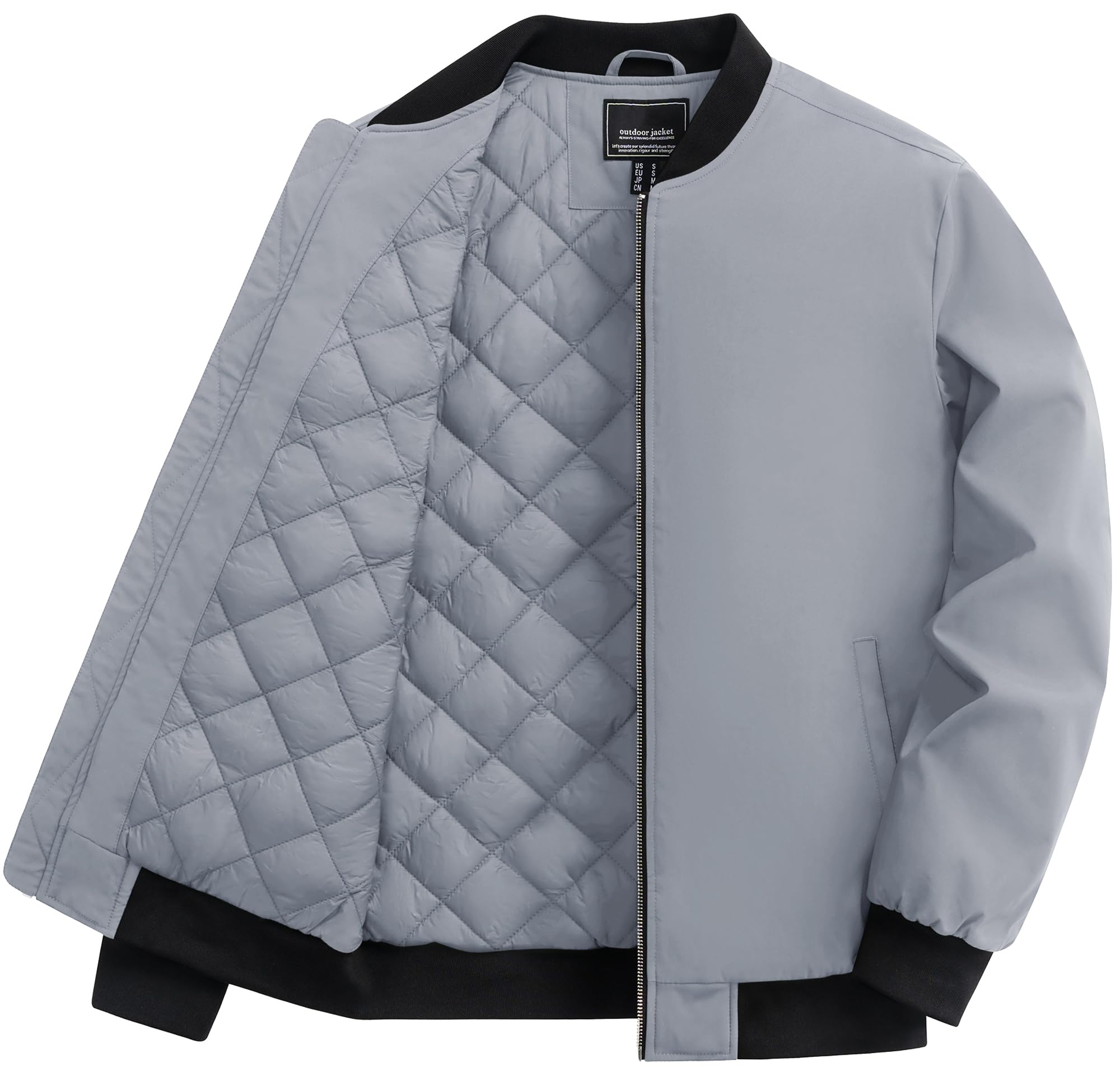 

TACVASEN Autumn Pilot and Cold Weather Outerwear for Golf and Solid Light Size L Men s Jacket, Water-Repellent, Windproof, Sports, Casual, Padded,