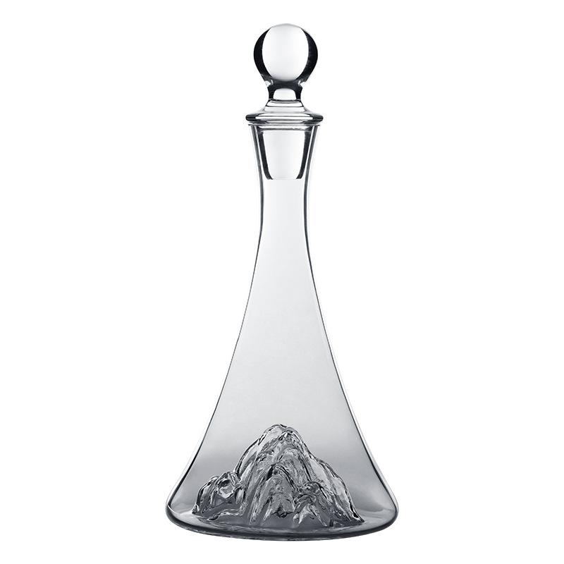 Waist Iceberg Fast Decanter Luxury Ice Blue Crystal Glass Decanter Set for Home Bar