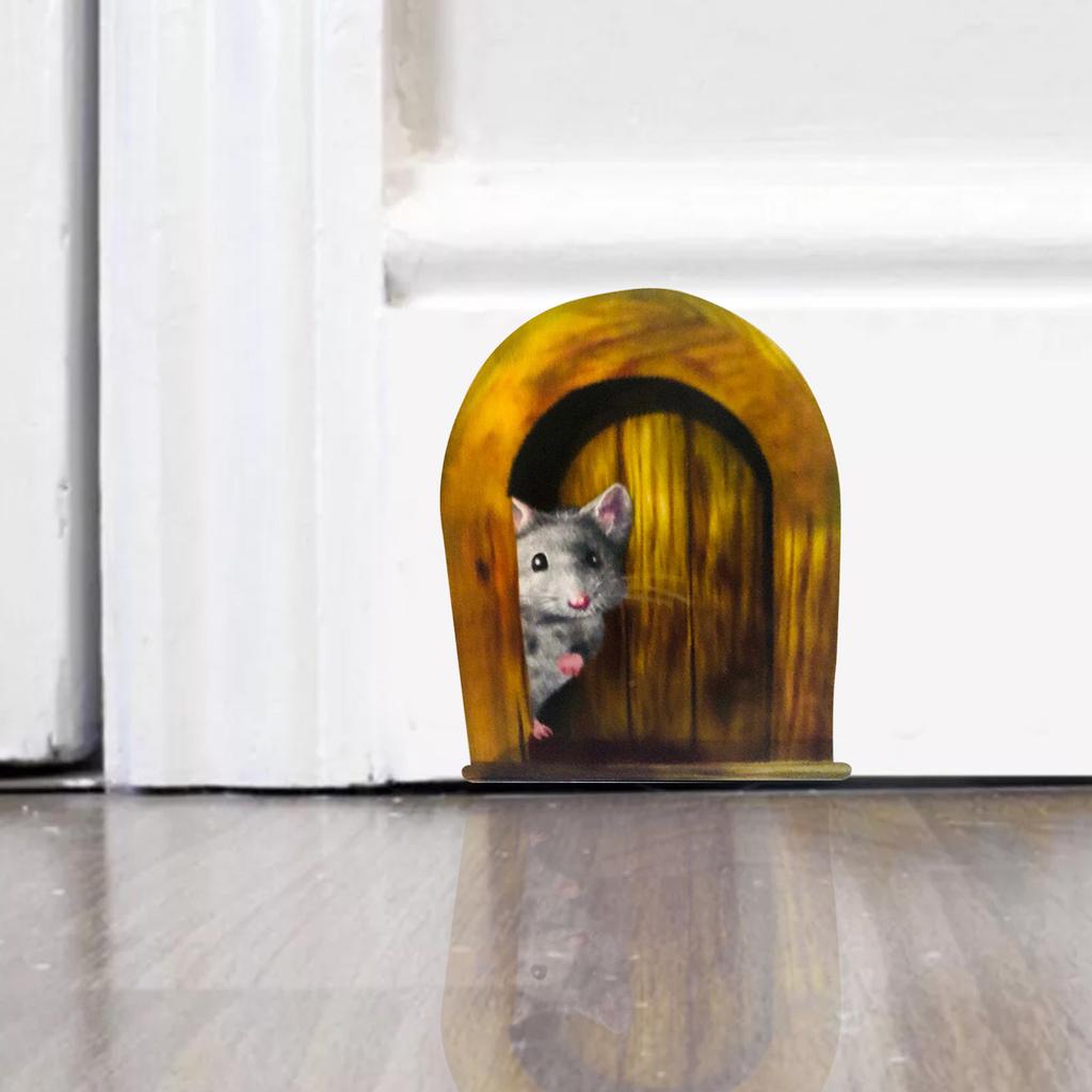 Motorcycle Mouse In Mouse Hole Wall Decal - 3D Peel & Stick Sticker, 5x5 Inches, USA Made