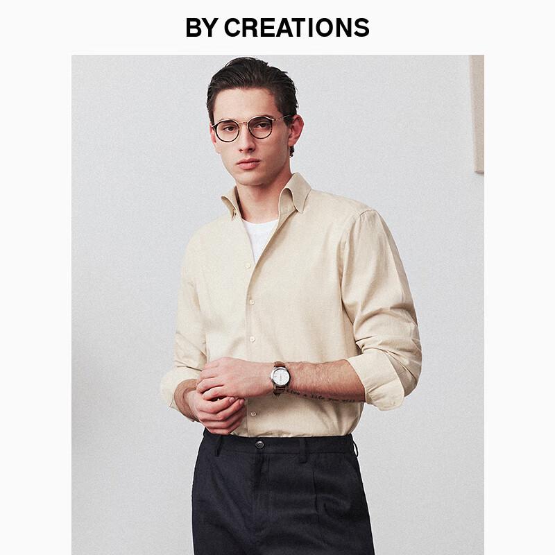 

By Creations Men s One-Piece Collar Cotton-Linen Long Sleeve Shirt 39