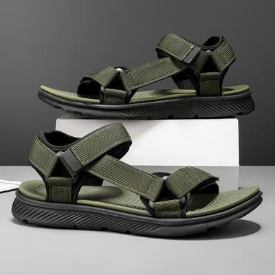 Duże Męskie Antypoślizgowe Odporne na Ścieranie Modne Lekkie Zapinane na Rzepy Buty Outdoorowe na Plażę Casualowe Sandały Kapcie