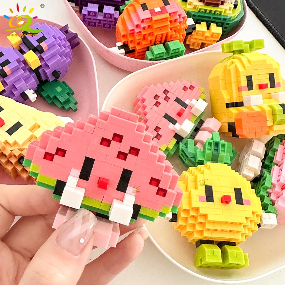 Mini Cute Delicious Fruit Micro Building Blocks 3D Diamond Model Food Bricks DIY City Construction Toys for Children