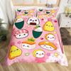 Sushi Duvet Cover Twin Japanese Cherry Blossoms Bedding Set for Girls Boys Room Decor Kawaii Sushi Japan Food Comforter Cover