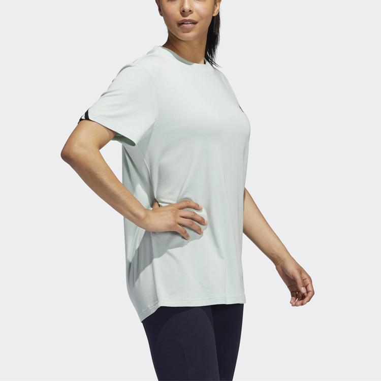 Adidas Training Sports Casual Breathable Short Sleeve T-Shirt Women Tops Light-Green GH3801
