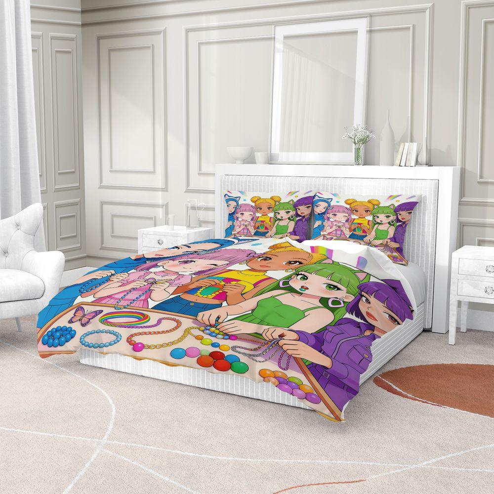 Streetwear Best Friends Collage Art Digital Print Duvet Cover Set Comforter Cover Bedding Set No Filler for Dorm Bed