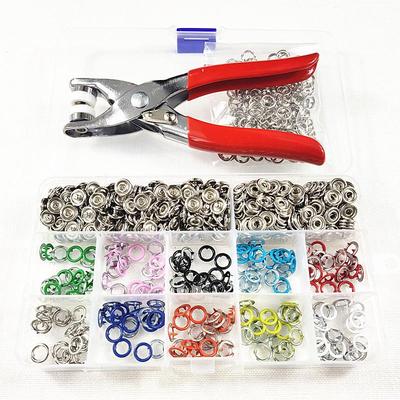 Boutons colorés creux à cinq griffes de 9,5 mm pour enfants et ensemble de boutons-pression avec outil pince à main