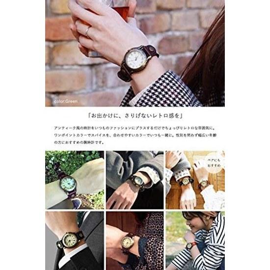 Little MagicAging Japan LeatherMade MovementMetal Allergy FriendlyWristwatch Mens Womens Clock Antique Style Old (Dark Brown M Size)