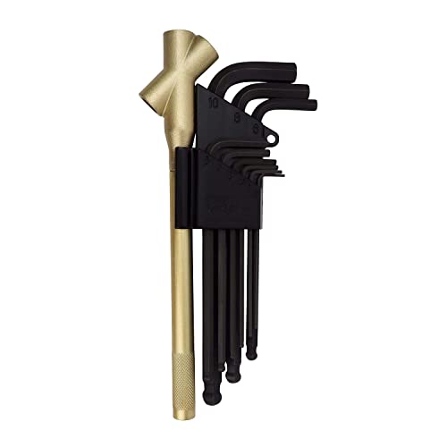 WISE Ball Point Hex Wrench, 9-Piece Set, Semi-Long, with Triple Handles, WLB-2300-BG