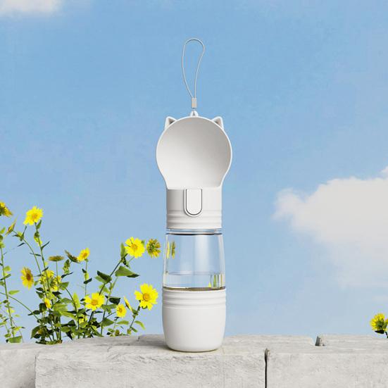 Bouteille d'eau pour chien Portable Anti-fuite Distributeur d'eau pour animaux de compagnie avec gamelle de boisson Voyage Abreuvoirs/Mangeoires pour animaux de compagnie pour la randonnée la marche en extérieur