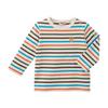 MIKI HOUSE HOT BISCUITS Long Sleeve Striped T-Shirt, Forest Green, 110cm, for Boys and Girls, 70-5212-146