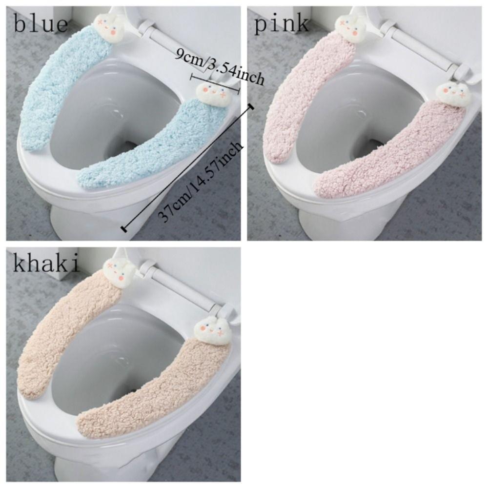 Adhesive Adhesive Toilet Mat Comfortable Cartoon Rabbit Toilet Mat Lamb Fleece Toilet Mat Home Use