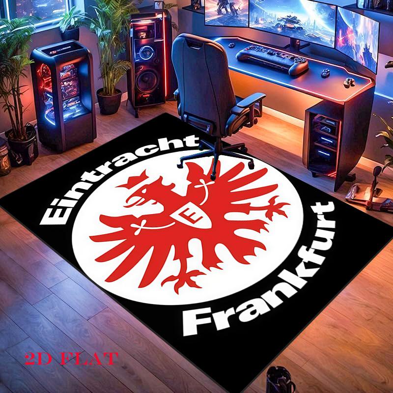 Eintracht Frankfurt Teppich für Wohnzimmer Schlafzimmer Zuhause Sofadekoration, Rutschfeste Bodenmatte für Kinder zum Spielen
