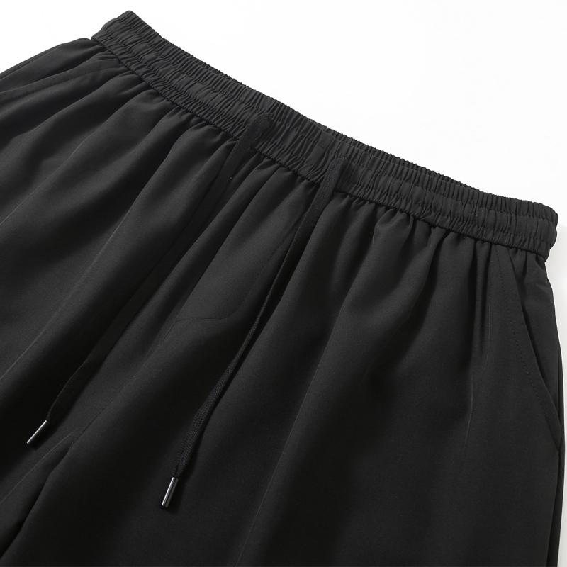 Men's Plus Size Quick Dry 7/8 Pants, Elastic Waist Summer Casual Cropped Trousers (4XL-10XL)