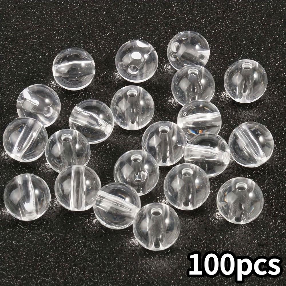 30/50/100pcs 8mm White Transparent Natural Stone Beads, Quartz Round Stone Beads, Loose Gemstones, DIY Bracelets, Necklaces, Earrings, Jewelry Making