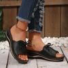 Sandale de Vară cu Toc Pană pentru Femei, Designeri Noi, Modă, Talpă Groasă, Papuci de Plajă, Sandale cu Fundă pentru Femei, Confort, Practicitate