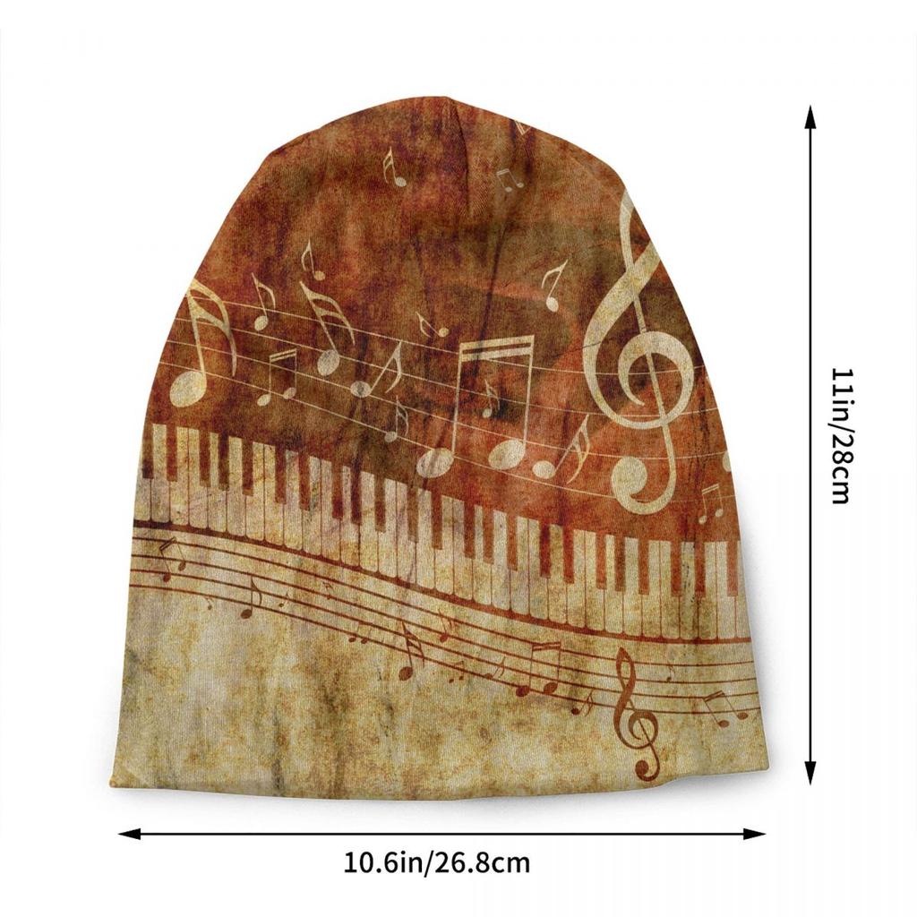 Custom Piano Keys Musical Notes Bonnet Hat Knitting Hat Unisex WoUnisex Hip Hop Unisex Winter Warm Beanies Cap