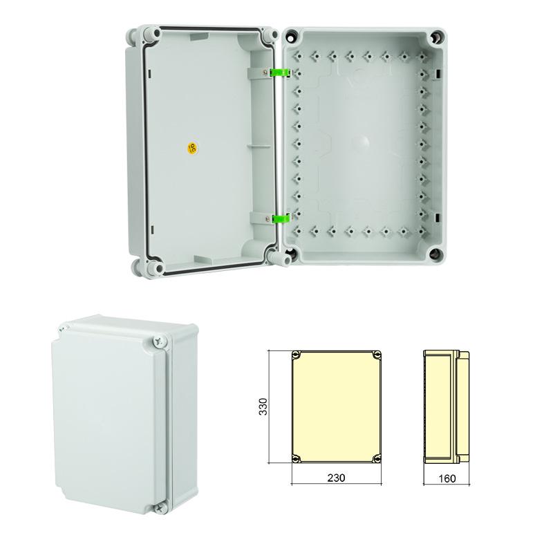 Outdoor Waterproof ABS Power Supply & Monitoring Socket Box with Wiring Terminal & Button
