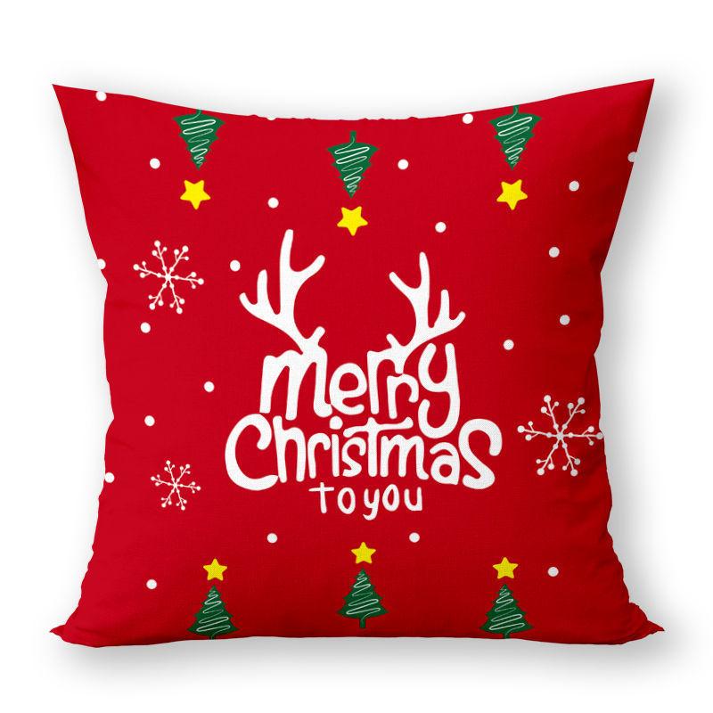 Christmas Pillow Super Soft Printed Christmas Santa Claus Cushion Festive Square Waist Pillow Case