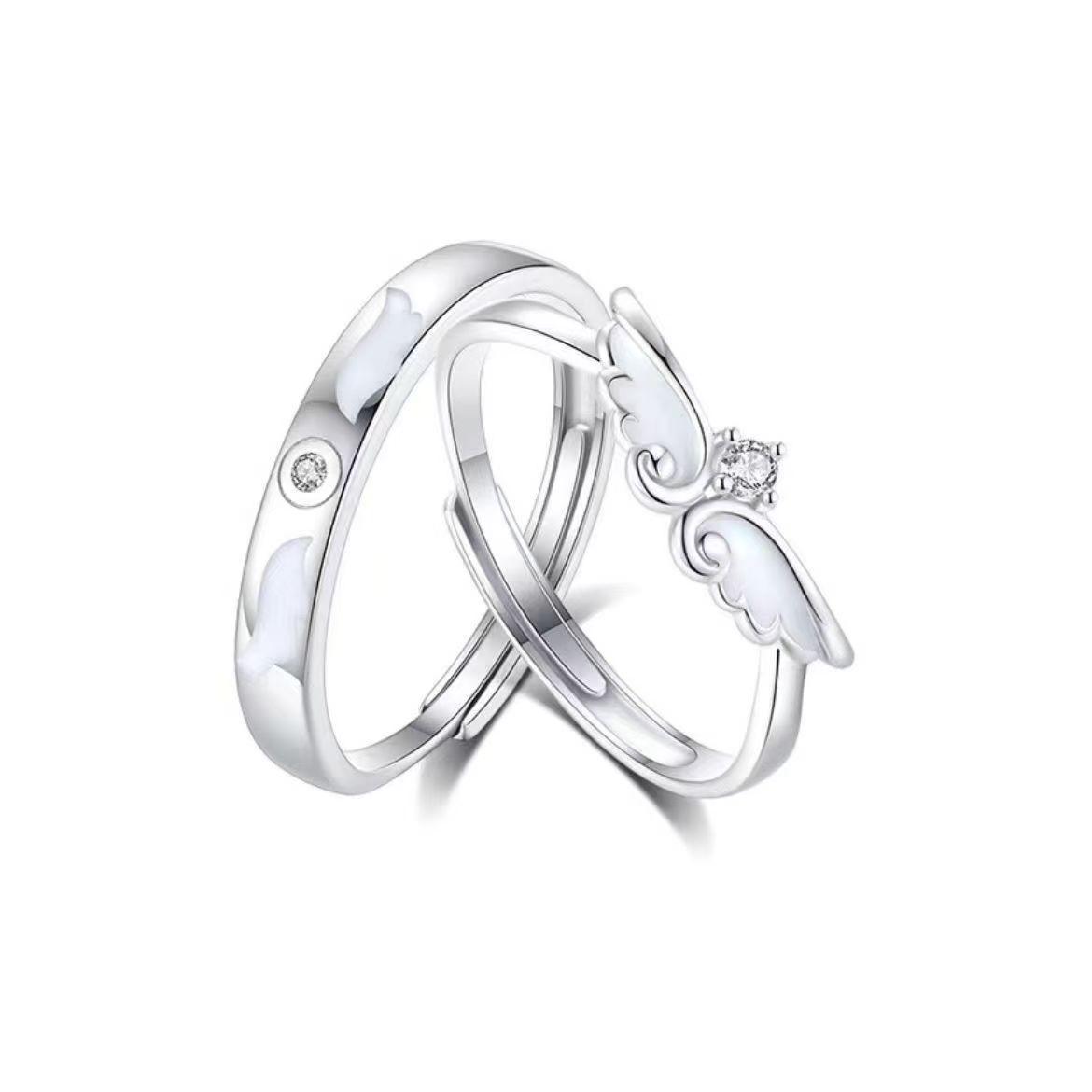 

Регульовані кільця для пари «Крила ангела» - Ідеальний подарунок для дівчини Adjustable Open Ring