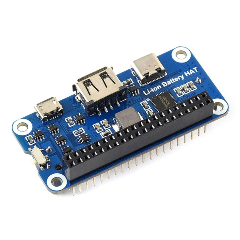 For RaspberryPi Li-ion Battery HAT Adapter Bi-Directional Quick Charge Supports SFCP 5V Output for RaspberryPi 4B/3B+