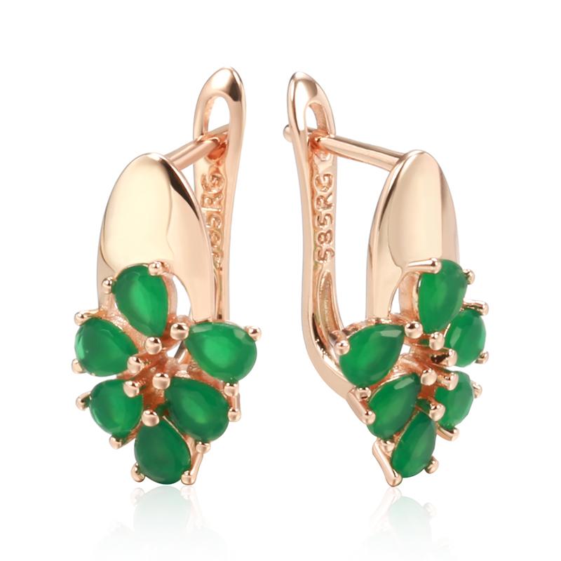 

Сережки-краплі з натурального циркону смарагдового огранювання для жінок, унікальні сережки кольору рожевого золота, високоякісна повсякденна ювелірна прикраса