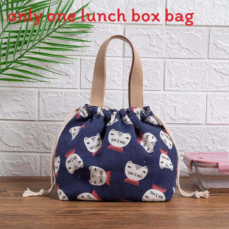 Japanese Lunch Box Bag Handheld Canvas Lunch Tote For Office And Picnics