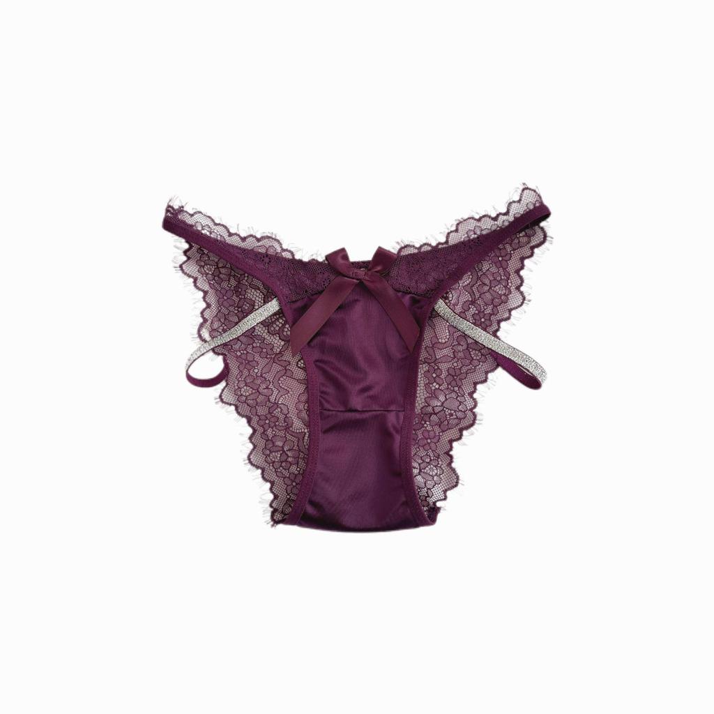 Abendstimmung: Französische Spitze Hüfttief Sexy Slips mit Atmungsaktivem Baumwollzwickel