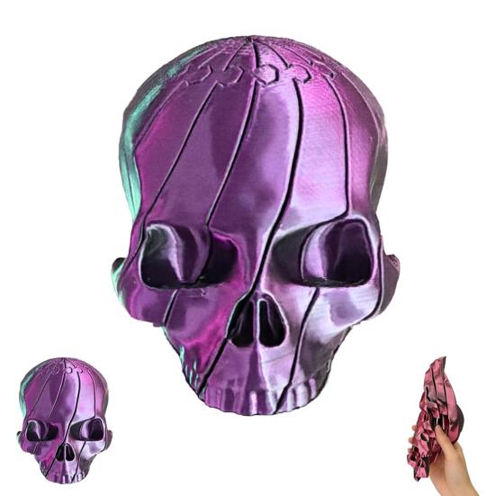 3D Printed Twisting Skull Toy Stress Relief Spiral Skull Toy Gothic Articulated Rotating Skull Fidget Spinner Desk Toy Party Favors